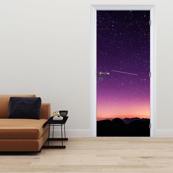 Fototapeta na dveře - Obloha s padající hvězdou (95x205cm)