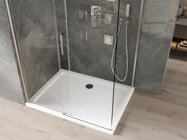 Mexen Omega posuvná sprchová kabina 120 x 70 cm, transparentní, chrom + Flat sprchová vanička - 825-120-070-01-00-4010