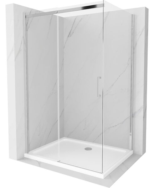 Mexen Omega posuvná sprchová kabina 120 x 70 cm, transparentní, chrom + Flat sprchová vanička - 825-120-070-01-00-4010
