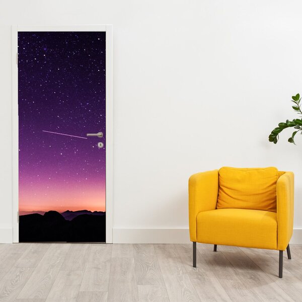 Fototapeta na dveře - Obloha s padající hvězdou (95x205cm)