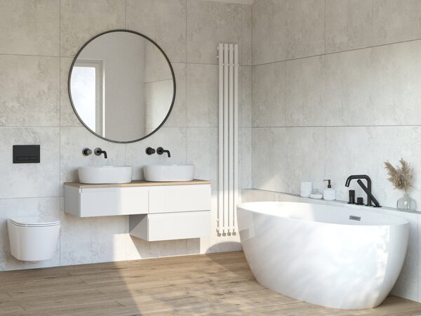 Oltens Stang koupelnový radiátor designově 180x20.5 cm bílá 55012000