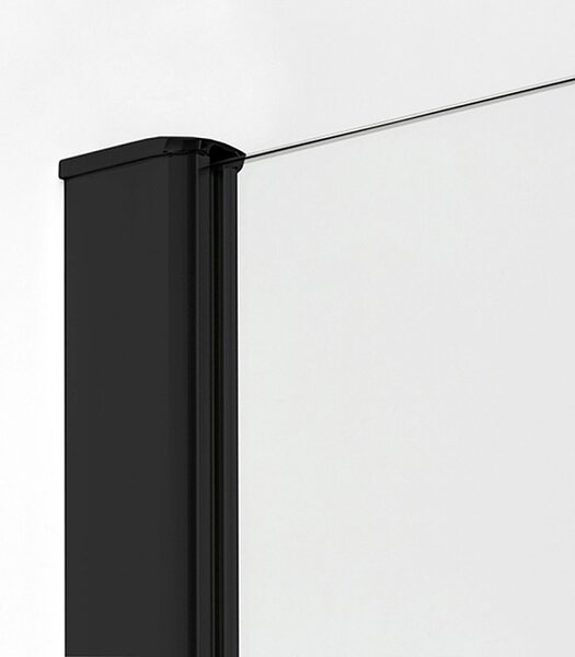 New Trendy New Komfort Black sprchový kout 90x90 cm půlkulatá černá matný/průhledné sklo K-0469