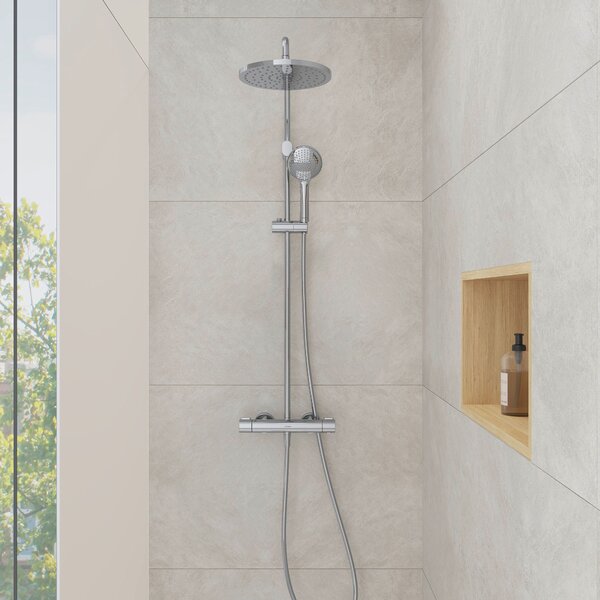 Duravit Shower Systems sprchová sada na stěnu s termostatem chrom TH4282008010