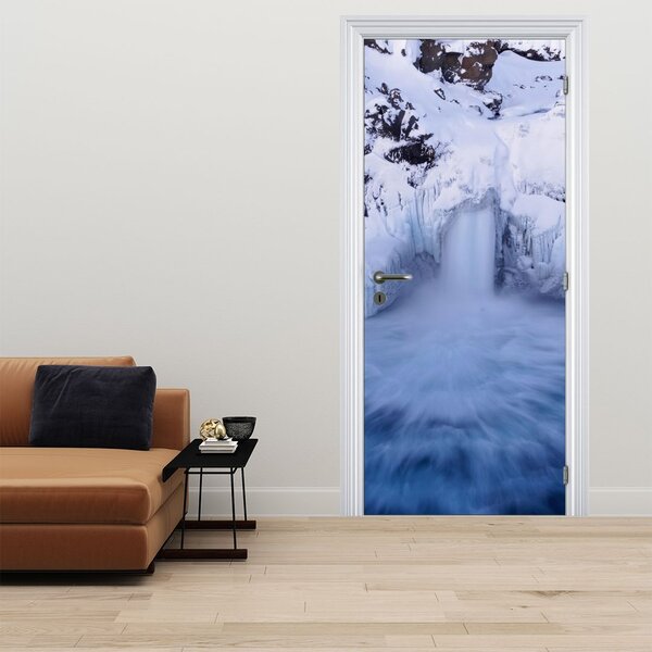 Fototapeta na dveře - Vodopády v zimě (95x205cm)