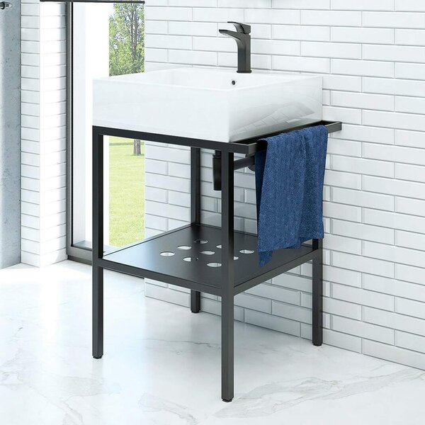 Deante Temisto umyvadlo s konzolou 50 cm černá CDTS6U4S