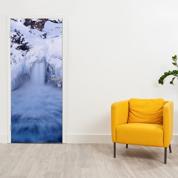 Fototapeta na dveře - Vodopády v zimě (95x205cm)
