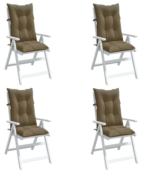 Podušky na židli vysoké opěradlo 4 ks taupe melanž 120x50x7 cm