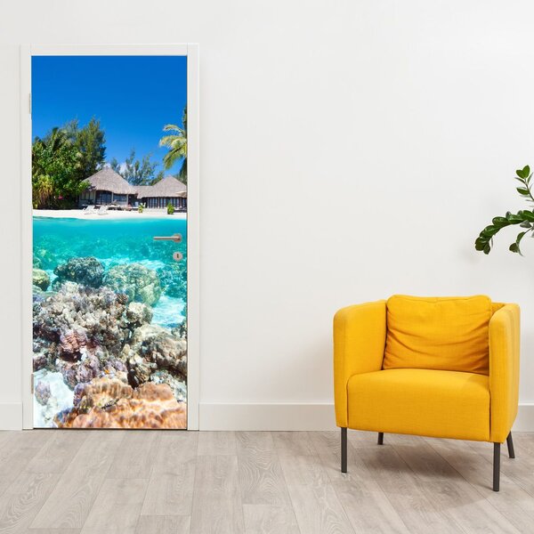 Fototapeta na dveře - Pláže na tropickém ostrově (95x205cm)