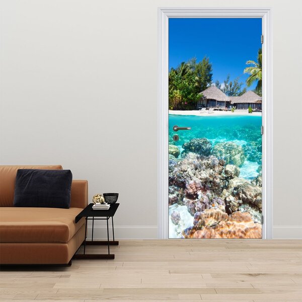 Fototapeta na dveře - Pláže na tropickém ostrově (95x205cm)
