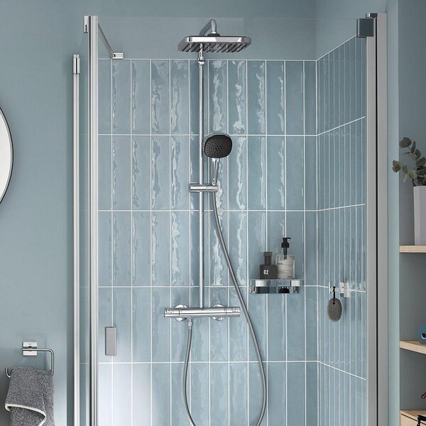Grohe Vitalio Comfort sprchová sada na stěnu s termostatem s dešťovou sprchou StarLight Chrome 26696001