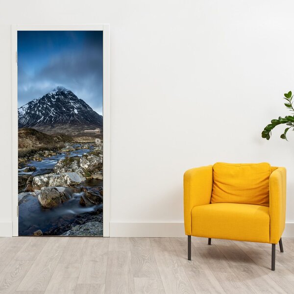 Fototapeta na dveře - Hora a řeka (95x205cm)