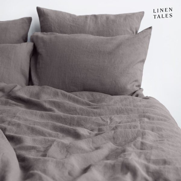 Tmavě šedé lněné povlečení na jednolůžko 135x200 cm – Linen Tales