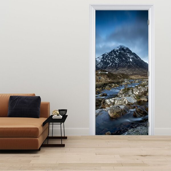 Fototapeta na dveře - Hora a řeka (95x205cm)