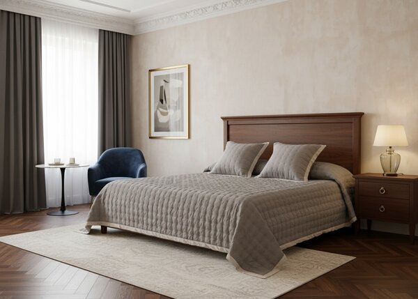 Calma House Bavlněný přehoz Nimes Beige, prošívaný, 240x260 cm