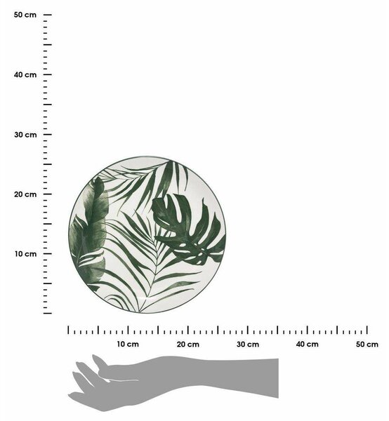 Porcelánový talíř Leafs, (fi) 26 cm, listy, sada 6ks