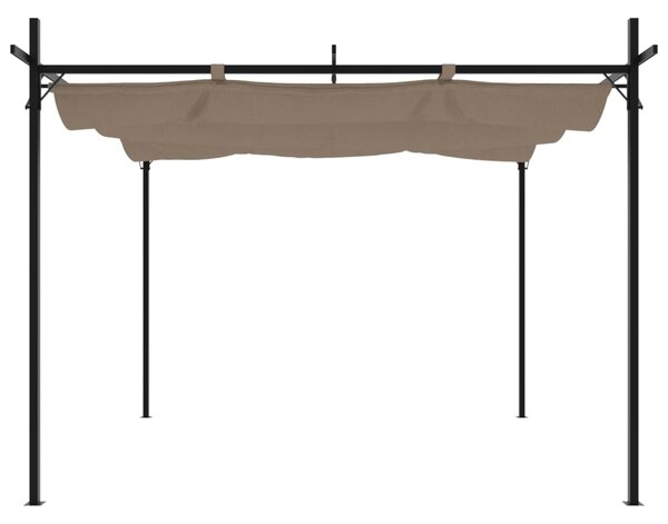 Pergola se zatahovací střechou taupe 295 x 292 x 230 cm
