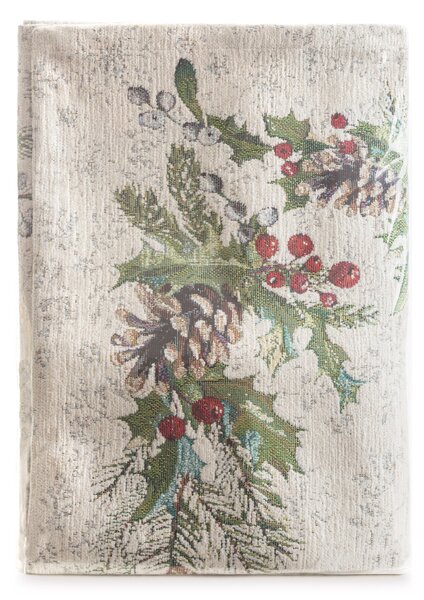 VÁNOČNÍ GOBELÍNOVÝ BĚHOUN NA STŮL PINE 40X100 CM VZOROVANÁ