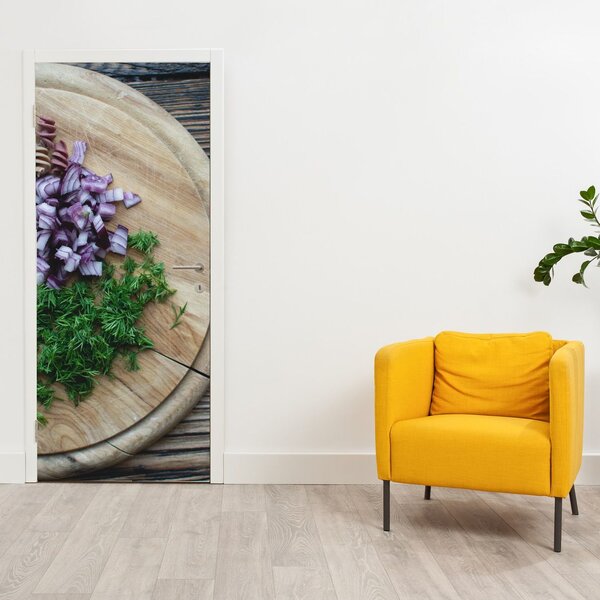 Fototapeta na dveře - Z kuchyňského prkénka (95x205cm)