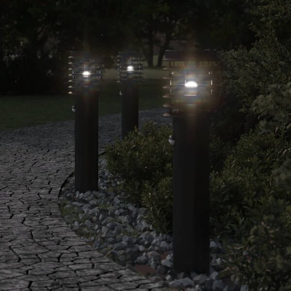 Venkovní stojací lampa s čidlem černá 60 cm nerezová ocel
