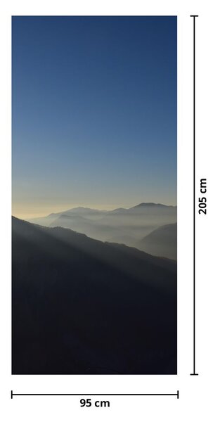 Fototapeta na dveře - Nad vrcholky hor (95x205cm)