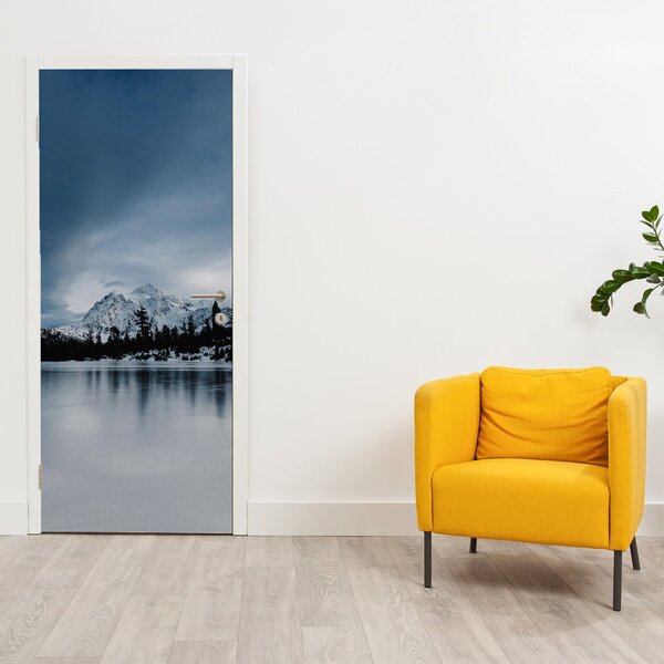 Fototapeta na dveře - Na zamrzlém jezeře (95x205cm)
