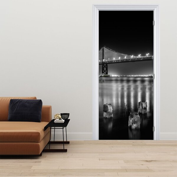 Fototapeta na dveře - Černobílý most (95x205cm)