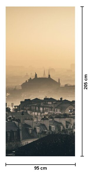 Fototapeta na dveře - Město pod mlhou (95x205cm)
