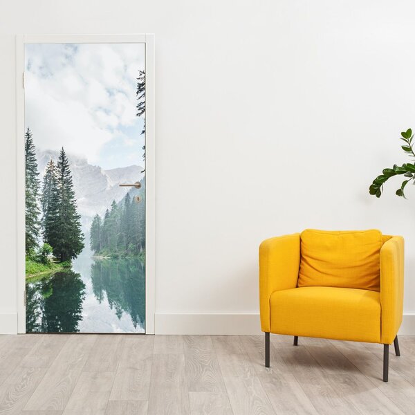 Fototapeta na dveře - Lesní jezero (95x205cm)
