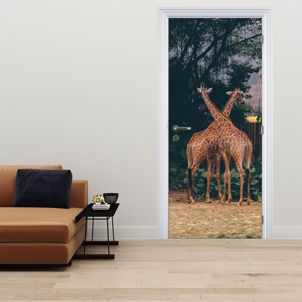 Fototapeta na dveře - Dvě Žirafy (95x205cm)