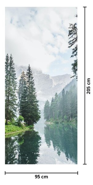 Fototapeta na dveře - Lesní jezero (95x205cm)