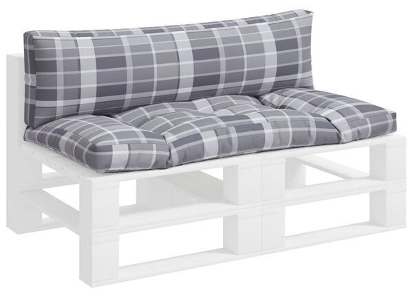 Podušky na palety 2 ks šedé kárované textil