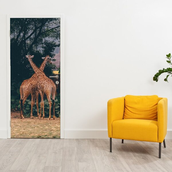 Fototapeta na dveře - Dvě Žirafy (95x205cm)