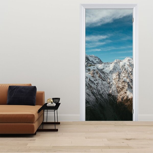 Fototapeta na dveře - Zasněžené vrcholky (95x205cm)