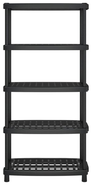 Úložný regál 5patrový černý 93,5 x 45,5 x 194,5 cm PP