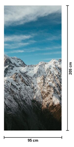 Fototapeta na dveře - Zasněžené vrcholky (95x205cm)