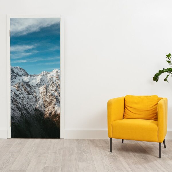Fototapeta na dveře - Zasněžené vrcholky (95x205cm)