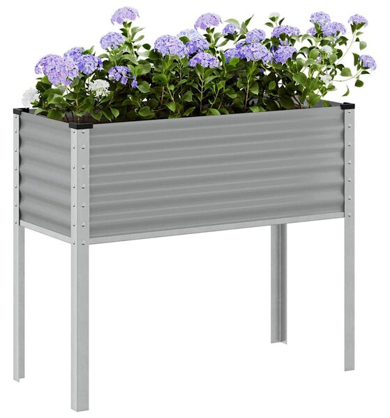 Zahradní truhlík šedý 100 x 45 x 90 cm ocel