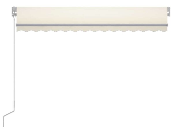 Ručně zatahovací markýza s LED světlem 300 x 250 cm krémová