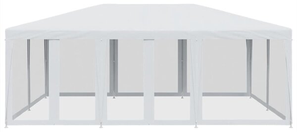 Party stan s 10 síťovanými bočnicemi bílý 6 x 4 m HDPE