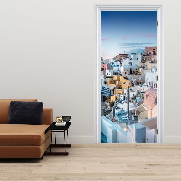 Fototapeta na dveře - Stmívání v Santorini (95x205cm)