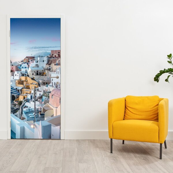 Fototapeta na dveře - Stmívání v Santorini (95x205cm)