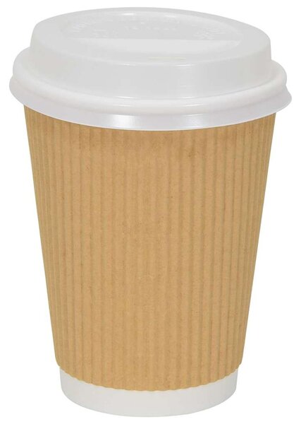 Papírové víčka na kávu Ø90 mm 12oz and 16oz 1000 pcs bílé plast