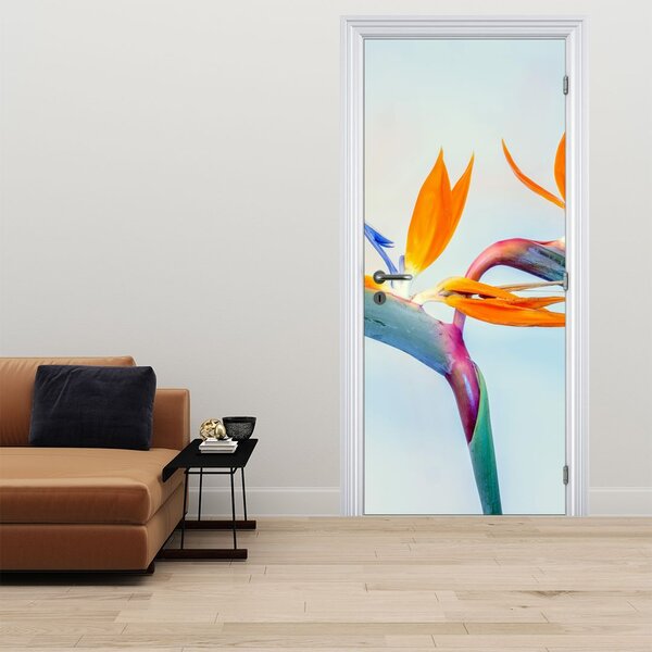 Fototapeta na dveře - Květy Strelície (95x205cm)