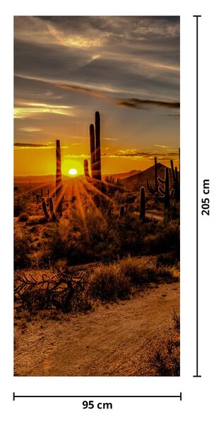 Fototapeta na dveře - Konec dne v arizonské poušti (95x205cm)