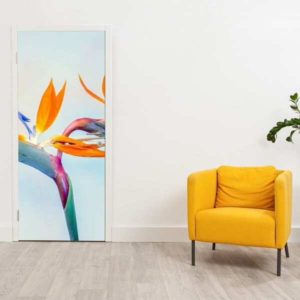 Fototapeta na dveře - Květy Strelície (95x205cm)