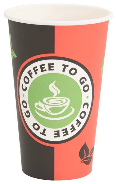 Papírové kelímky na kávu 1000 pcs 16oz 400ml červeno-černý