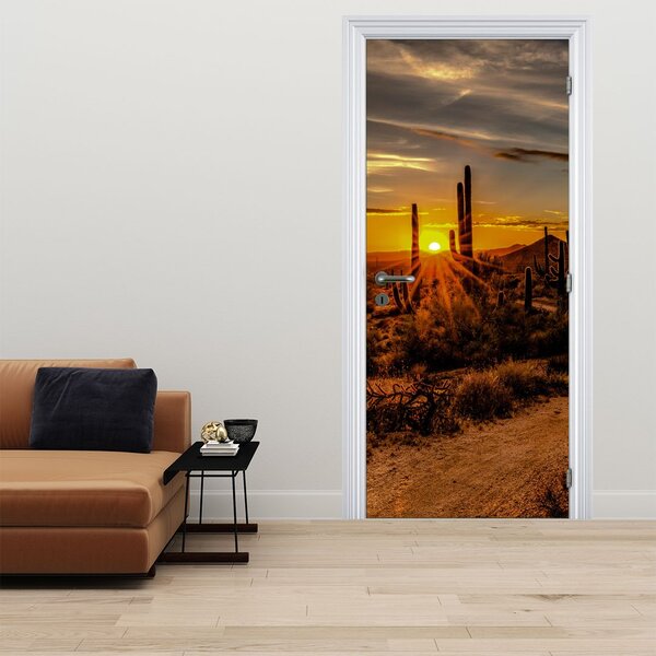 Fototapeta na dveře - Konec dne v arizonské poušti (95x205cm)