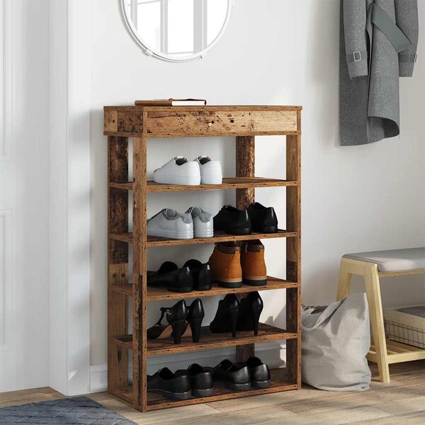 Botník old wood 60x30x98 kompozitní dřevo