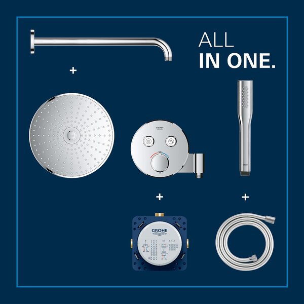 Grohe Precision Smartcontrol sprchová sada pod omítku s termostatem s dešťovou sprchou chrom 34878000