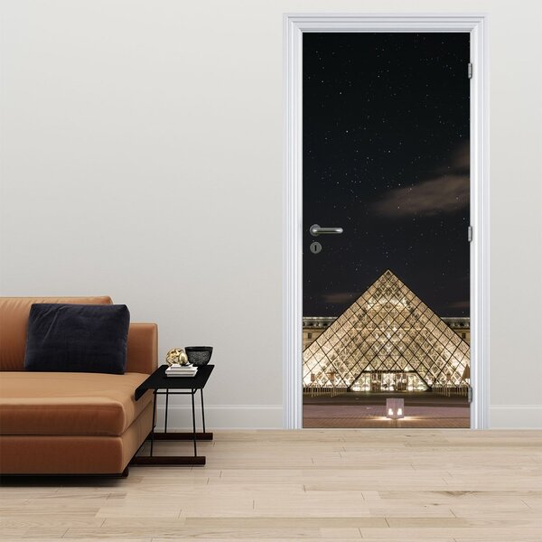 Fototapeta na dveře - Louvre v noci (95x205cm)